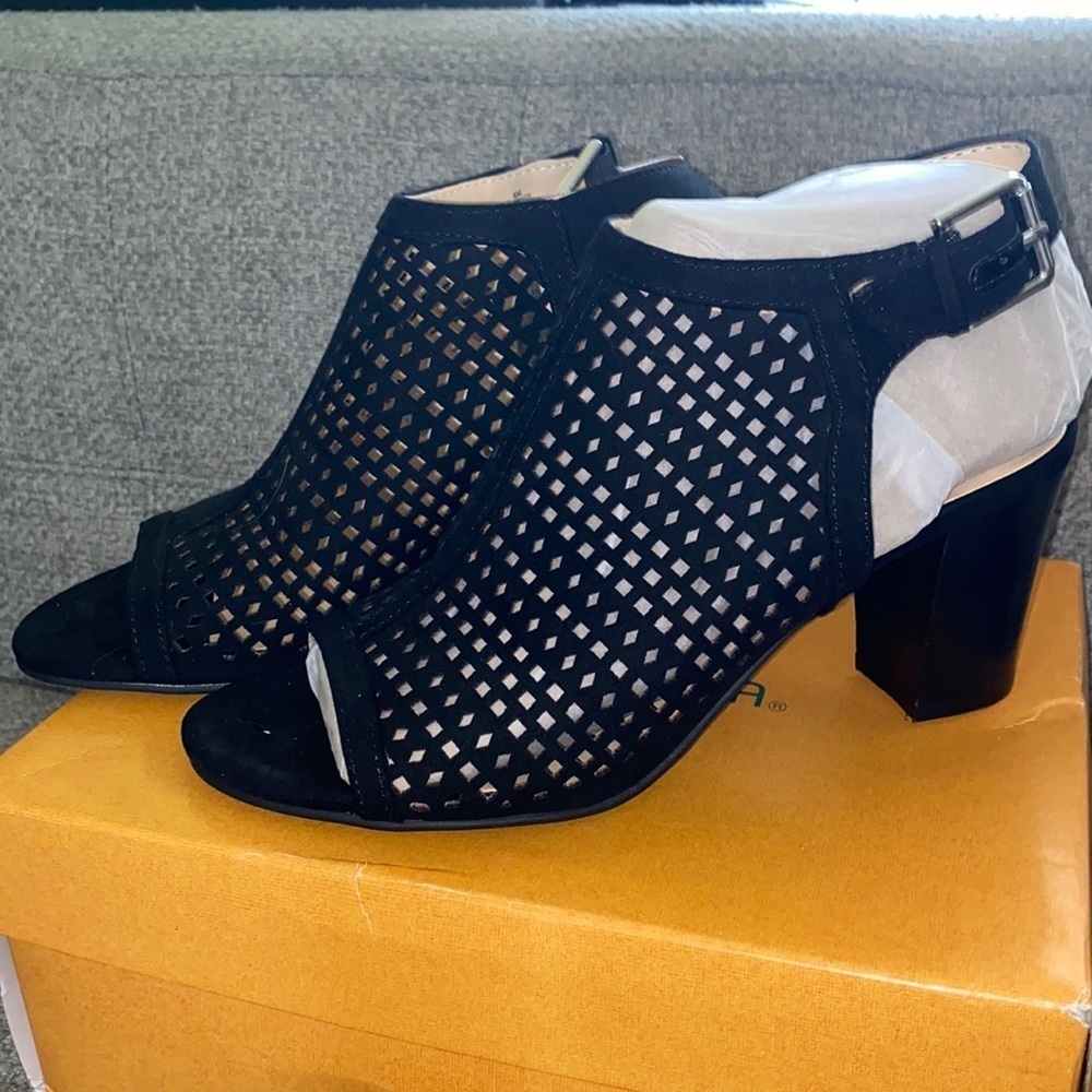 COPY - Black Fabric Suede Sandal